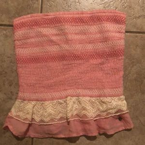 Pink cropped tube top from Abercrombie & Fitch